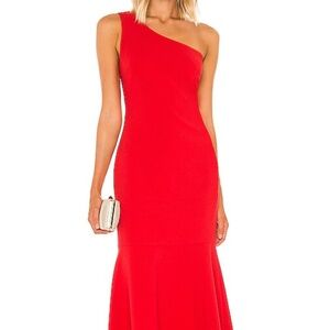 LIKELY Brighton One-Shoulder Dress - Red